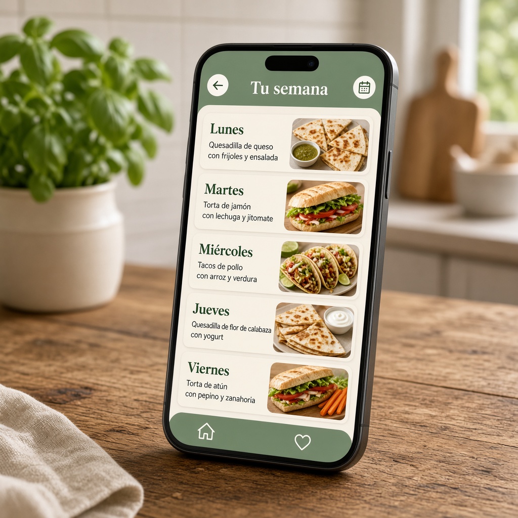 App para organizar los lonches de lunes a viernes