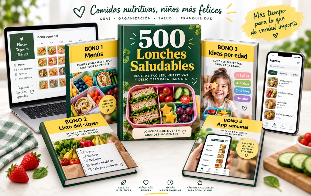 Pack 500 Lonches Saludables con bonos de menús, súper, edad y app